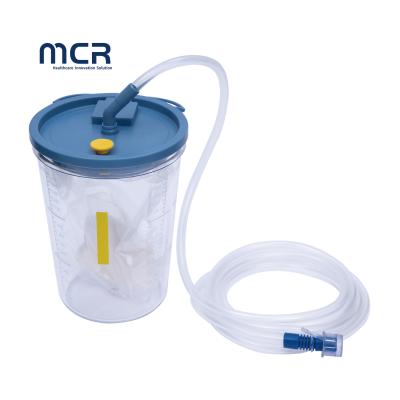 China Medical Disposable Negative Pressure Canister Suction Liner Bag 2000ml with Filter Waste Fluid Collection Bag Te koop