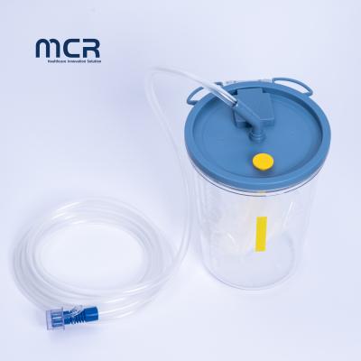 中国 Medical Disposable 1000ml / 1500ml / 3500ml Negative Pressure Vacuum Canister Suction Liner Bag Jar 販売のため