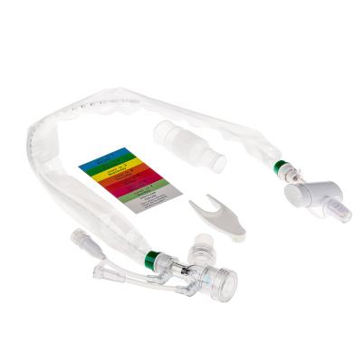 China Double Swivel Elbows 7Fr Closed System PVC Suction Catheter Endotracheal Type for sale