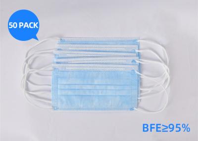 China Non Woven Disposable Face Mask Blue Surgical Mouth Mask 3 Layer For Hospital for sale