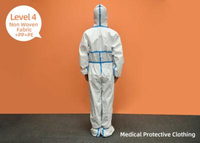 China PE PP Non - Woven Fabric Protective Gowns Isolation Level 4 Disposable for sale