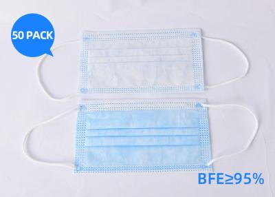 China 3 Ply Antiviral Disposable Earloop Face Mask Respirator Skin Friendly for sale