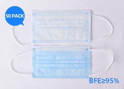 China Non Woven Filterable Sanitary Outdoor Disposable Face Mask With Elastic Earloop for sale