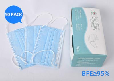 China OEM Earloop Style Disposable Face Mask 3 Ply Non Woven 17.3 * 9.5cm for sale