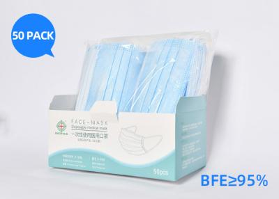 China Breathable Anti-Virus Disposable Earloop Face Mask Latex Free For Hospital for sale