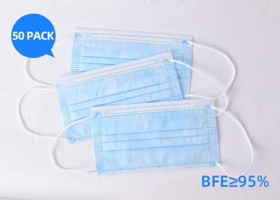 China Antibacterial Surgical Disposable Earloop Face Mask 3 Ply Dust Mask Eco Friendly for sale