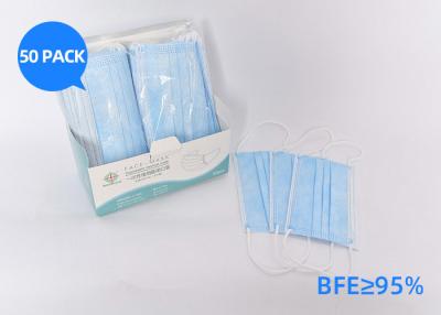 China Anti Dust 3 Ply Breathable Disposable Earloop Face Mask With Non Woven Fabrics for sale