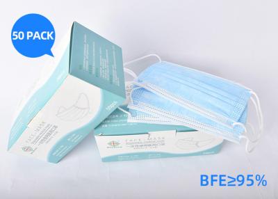 China White Blue Non Woven Fabric Mouth Mask Disposable 3 Ply For COVID 19 for sale