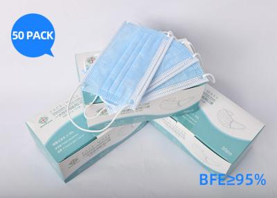 China Blue And White 3 Ply Disposable Face Mask Protection Anti Virus for sale