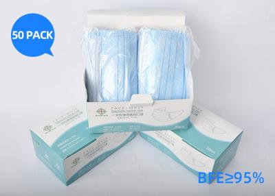 China Dust Antibacterial Disposable Mask 3 Ply Non Woven Face Mask Latex Free for sale