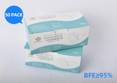 China Eco Friendly Fliud Resistant Surgical Mouth Mask , CE 3 Ply Disposable Face Mask for sale