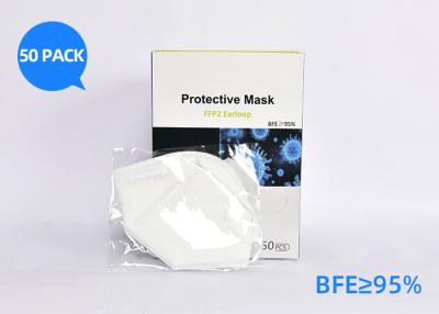 China Lightweight Size 21.6 * 16.3cm Disposable N95 Face Mask Foldable In White for sale