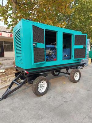 China 80KW Quiet Trailer Type Generator Soundproof With Steel Frame for sale