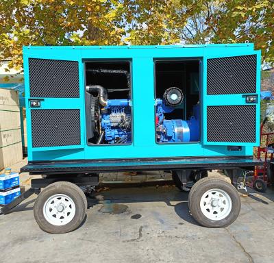 China Tipo de reboque RICARDO Gerador diesel refrigerado a água móvel 60KW 75KVA Durável à venda