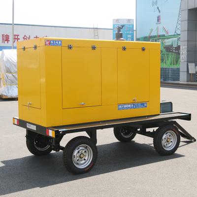 China Generador diesel de remolque industrial de 50 Hz, generador móvil estable conjunto 120KW 150KVA en venta