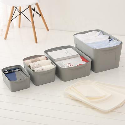 China Grey Stackable Underwear Plastic Storage-Kasten zu verkaufen