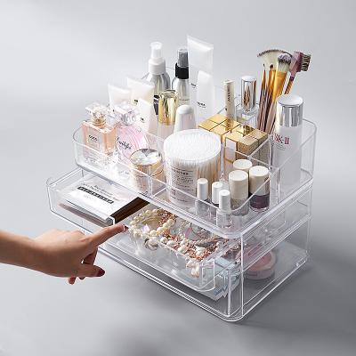 China Carved Acrylic Makeup Organizer For Brushes And Powders for sale