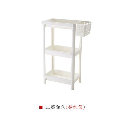 Chine Rayonnage en plastique de Shelf With Basket d'organisateur de plastique de H70.5cm pour la salle de bains à vendre