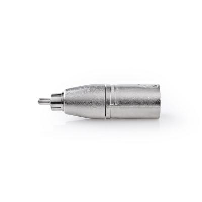 China XLR Male To RCA Male Adaptor , XLR 3 Pin Male To RCA Male Adapter Silver Color for sale