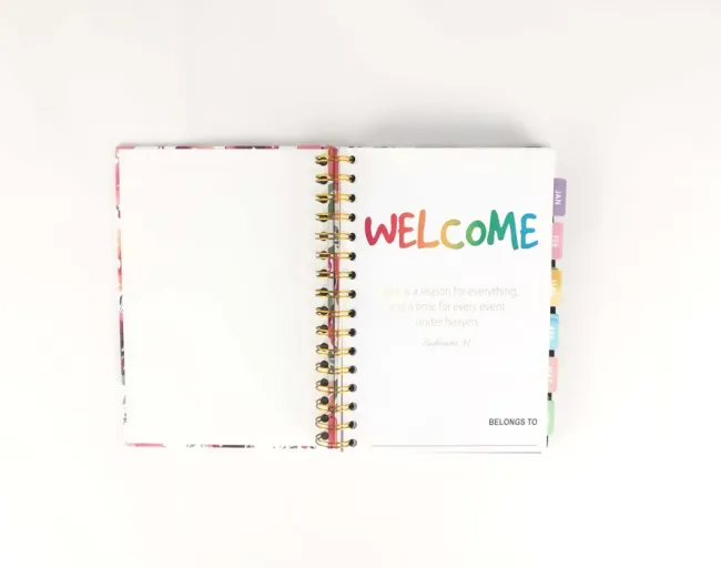 Custom Logo 2021 Diary Notebook 365 Days Agenda Custom Planner in English Spanish and Arabic Language Stock