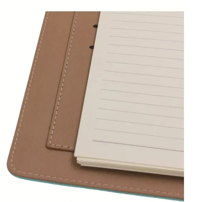 Custom Hardcover PU Leather Business Office Notebook 6-Ring Binder with Magnetic Buckle