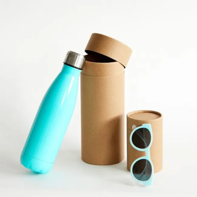 Emballage écologique fait sur commande de tube de papier d'emballage de boîte de cylindre de carton de Firstsail avec la poignée pour le café Bean Bath Salt Tea de nourriture de bouteille d'eau