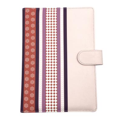 China B5 PU Leather Business Pink Hardcover Notebook 4C Buckle Closure With Notepad Phone Holder for sale