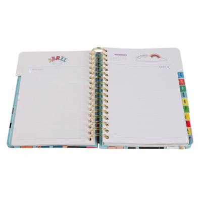 China OPP Agenda Organizer Planner Notebook Laminated Spiral Bound OPP 8 Inches X 9.5 Inches for sale