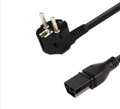 China Black 3m Length CEE7 To SAF-D-GRID Connector 3*1.5mm2 Cable for sale