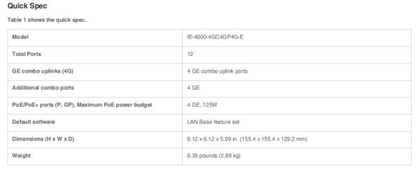 Quality IE4000 4GC4GP4G-E 4GE Combo 4G POE Switch With LACP Function for sale