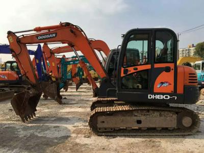 China Condição de trabalho excelente de 8 toneladas pequena da máquina escavadora DH80-7 de Doosan da segunda mão à venda