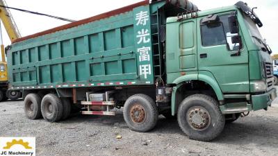 China El camión de descargador original de la mano del verde segundo 12 rueda la dirección de poder 380Hp en venta