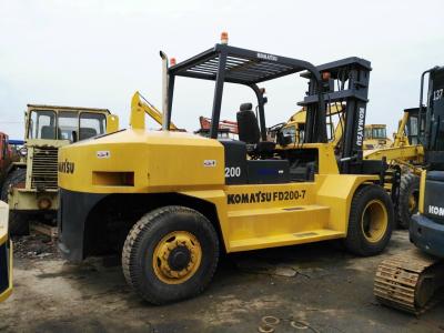 China 20 Ton Used Diesel Forklift Komatsu FD200 3792h Working Hours One Year Warranty for sale