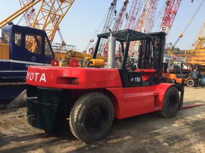 China Triple Mast Japanese Used Diesel Forklift 15 Ton Toyota FD150 1.8m Length for sale