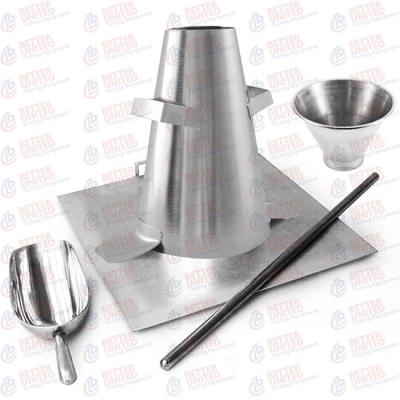 China Slump Cone Set Stainless Steel Concrete Testing Equipment for sale