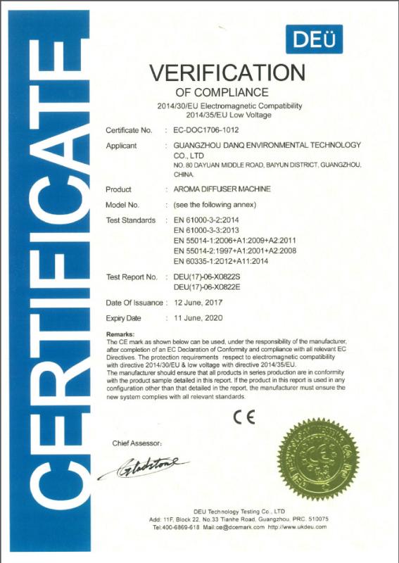 CE Certificate - GUANGZHOU DanQ TECHNOLOGY CO.,LTD
