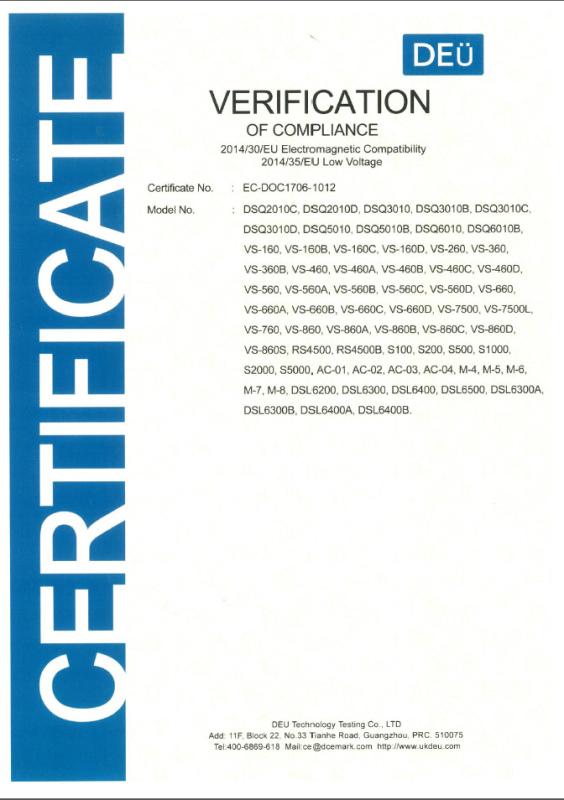 CE Certificate - GUANGZHOU DanQ TECHNOLOGY CO.,LTD