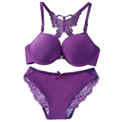 China Sexy Ladies Underwear Seamless Push up Lace Bra Set for sale