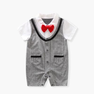 China Wholesale 2021 New Baby Gray One Piece Short Sleeve Striped Blazer for sale