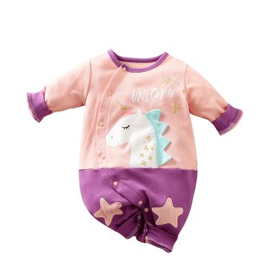 China Fashion Clothes Cute Cute Unicorn Cartoon Long Sleeve 100%cotton Newborn Baby Clothes Babies Rompers Baby Onesie for sale