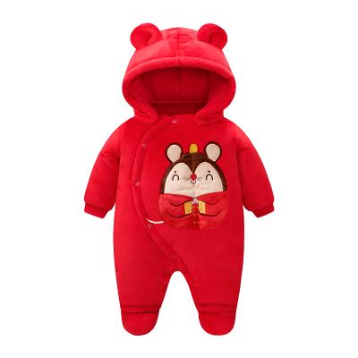 China Wholesale Casual Baby Newborn Winter Thickened Hooded Romper For Winter (Shoes Can Be Taken Off) for sale