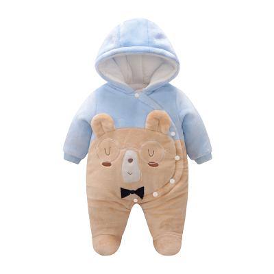 China Wholesale Casual Baby Newborn Winter Thickened Hooded Romper For Winter for sale
