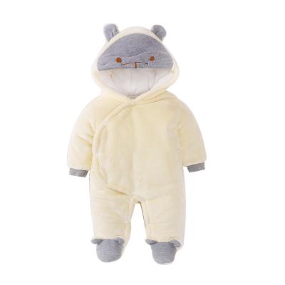 China Casual Cute Newborn Baby Winter Thickened Hooded Romper Baby Winter Newborn Sleeping Bag (The Foot Piece Can't Be Removed) for sale