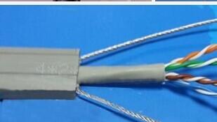China Flat Flexible Traveling Elevator Cable with TV Camera Cable in Grey Color TVVBG-STP CAT5E for sale