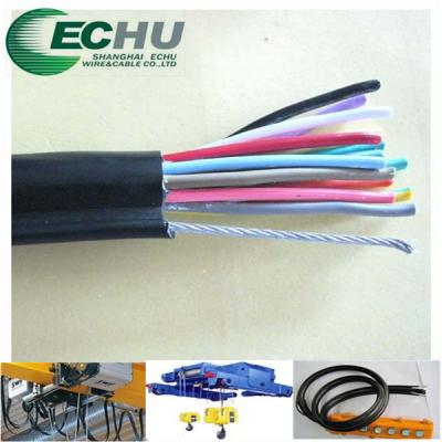 China Flexible Round Traveling Control Cable for cranes or other appliances RVV(1G) 9Cx1.5SQMM with color cores for sale