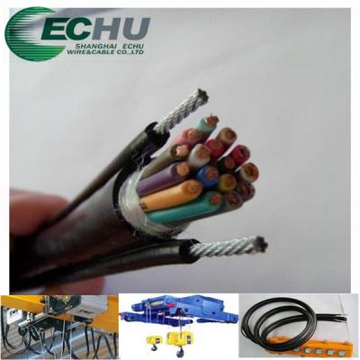 China Flexible Round Traveling Control Cable for cranes or other appliances RVV(2G) 12Cx0.75SQMM in black colr for sale