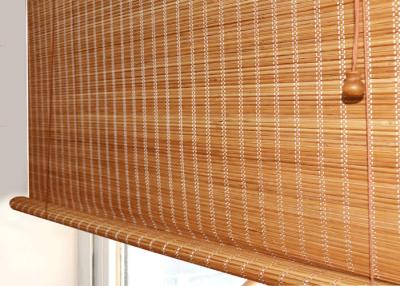 China Poly Yarn Bamboo Hemp Curtain Woven Wood Fabric Environmentally Friendly for sale