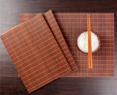China Eco Friendly 45x30cm 5mm Thick Woven Bamboo Placemats for sale