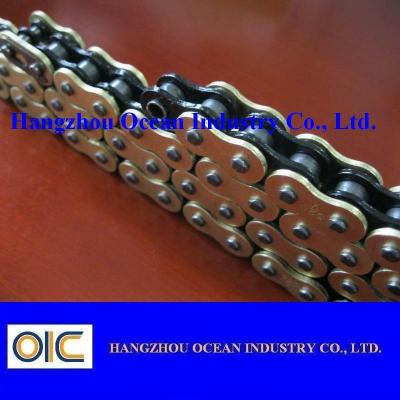 China Custom 520 X Ring Motorcycle Chain With Black Inside Yellow Outerside for sale