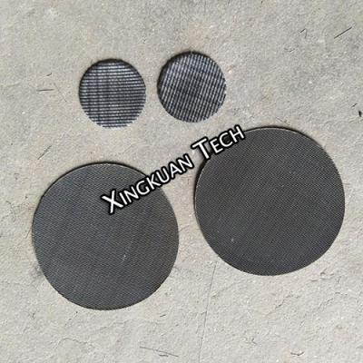 China Extruder Screen Pack Filter Disc Black Wire Mesh Cloth Round Pieces for sale